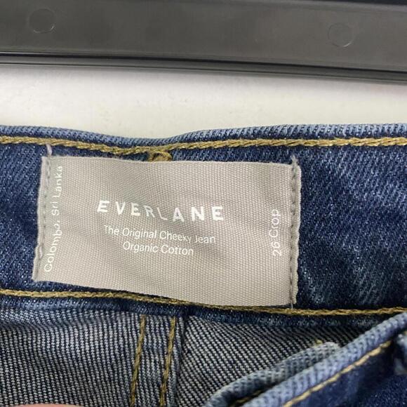 EVERLANE dark wash high rise straight leg jeans sz 26 crop - Picture 4 of 5